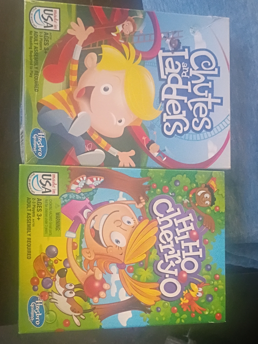 Hasbro Hi Ho Cherry-O & Chutes and Ladders Games - Green, Blue